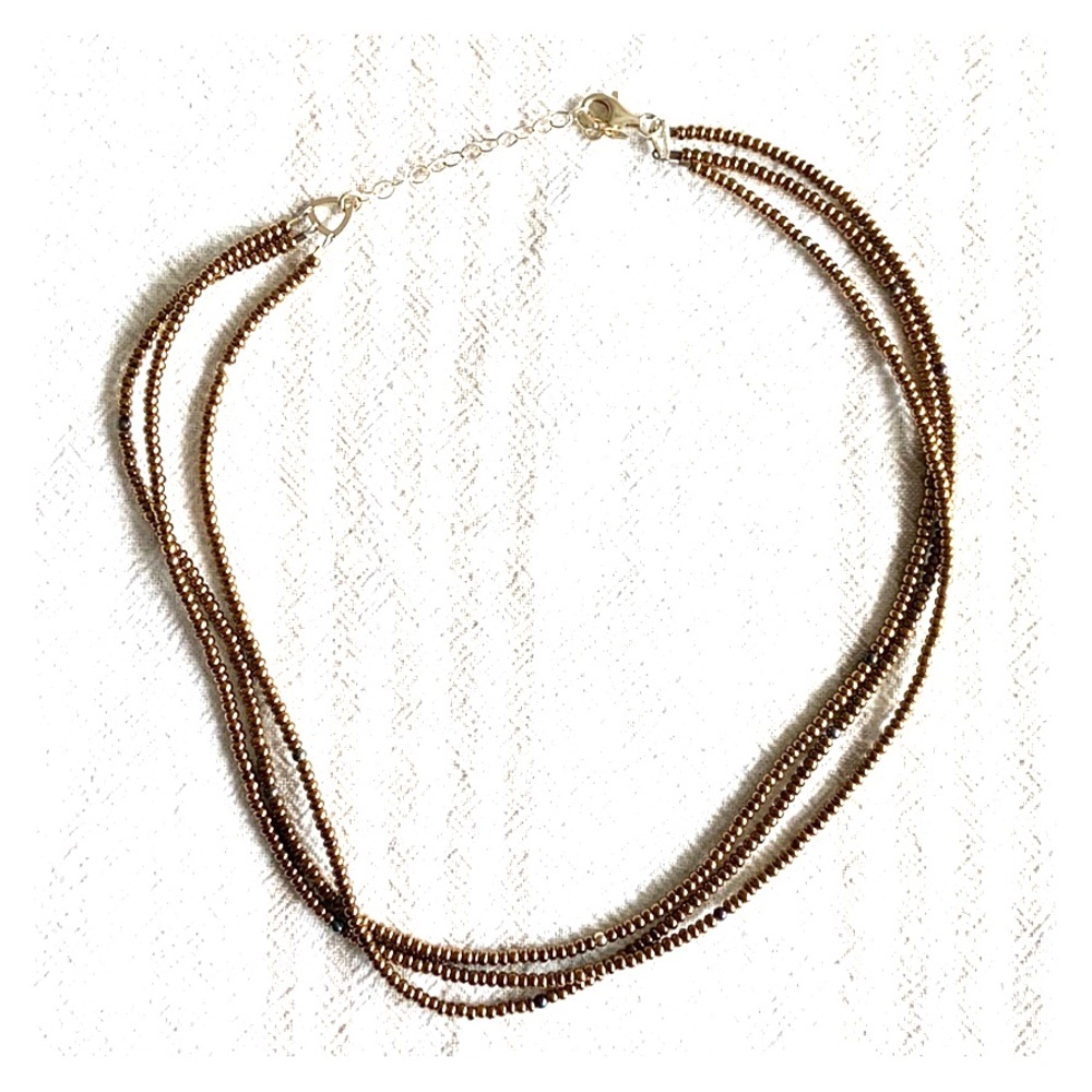 N1591 Bronze Metallic Glass Silpada Necklace